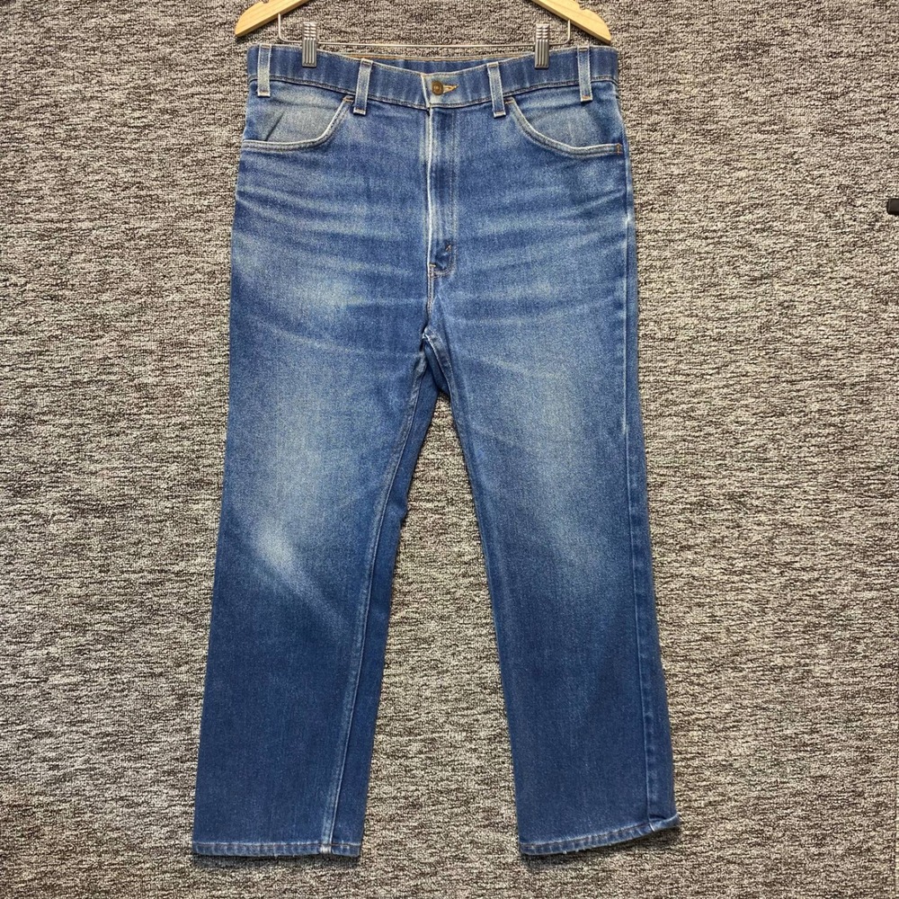 Vintage Levis Action Jeans 36x29 Made in USA 80s Blue Denim Straight Leg Mens